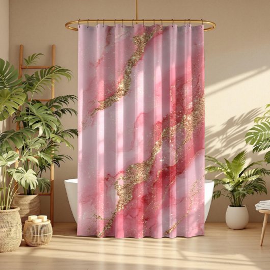 Ein luxuriöser rosa Marmorhintergrund Duschvorhang