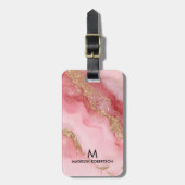 Ein luxuriöser rosa Marmorhintergrund Gepäckanhänger (Vorderseite vertikal)