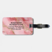 Ein luxuriöser rosa Marmorhintergrund Gepäckanhänger (Rückseite horizontal)