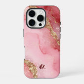 Ein luxuriöser rosa Marmorhintergrund iPhone Hülle (Rückseite)
