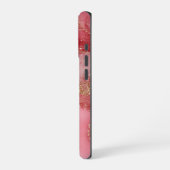 Ein luxuriöser rosa Marmorhintergrund iPhone Hülle (Linke Seite)