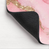 Ein luxuriöser rosa Marmorhintergrund Mousepad (Ecke)