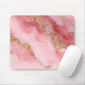 Ein luxuriöser rosa Marmorhintergrund Mousepad (Mit Mouse)