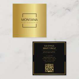 Ein luxuriöses Golden mit qr-Code Quadratische Visitenkarte