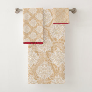 Ein luxuriöses indisches Hochzeitskleid mit Detail Badhandtuch Set