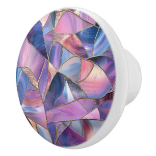 Ein luxuriöses violett getöntes Buntglas-Muster Keramikknauf