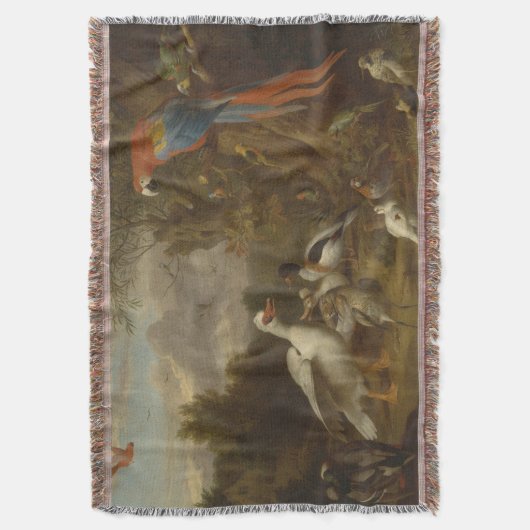 Ein Macahahn und andere Vögel in einer Landschaft Decke (Vorderseite Vertikal)