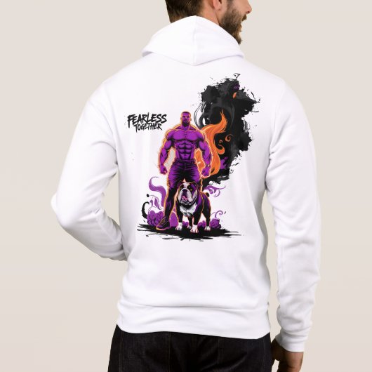 Ein mächtiger muskulöser Mann Hoodie (Rückseite)