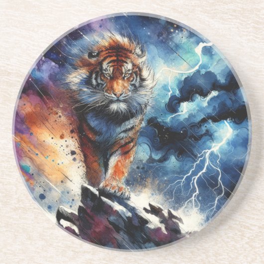 Ein mächtiger Tiger Getränkeuntersetzer (Vorne)