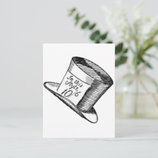 Ein Mad Hatter Hat Postkarte (Stehend Vorderseite)