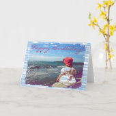 Ein Mädchen am Meer Karte (Gelbe Blume)