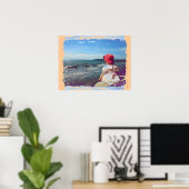 Ein Mädchen am Meer Poster (Heimbüro)