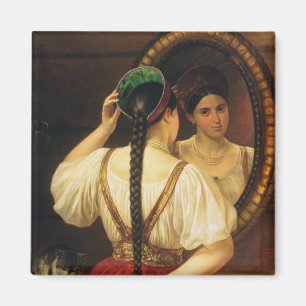 Ein Mädchen am Spiegel, 1848 Magnet