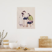 Ein Mädchen auf der Suche nach einem Glück in eine Poster (Küche)