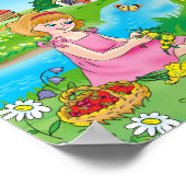 Ein Mädchen auf der Wiese, im Sommer. Poster (Ecke)