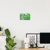 Ein Mädchen auf der Wiese, im Sommer. Poster (Heimbüro)
