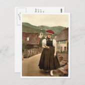 Ein Mädchen aus dem Schwarzwald, Schwarzwald, Bade Postkarte (Vorne/Hinten)