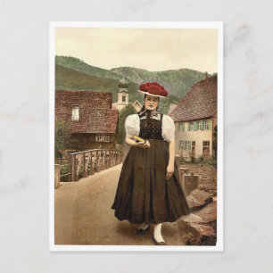 Ein Mädchen aus dem Schwarzwald, Schwarzwald, Bade Postkarte