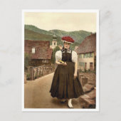 Ein Mädchen aus dem Schwarzwald, Schwarzwald, Bade Postkarte (Vorderseite)