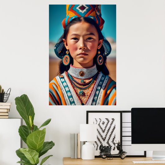 Ein Mädchen aus der mongolischen China Poster (Heimbüro)