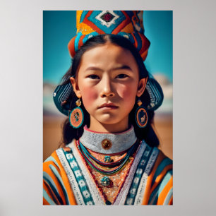Ein Mädchen aus der mongolischen China Poster
