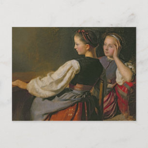 Ein Mädchen aus Probsteier, 1844 Postkarte
