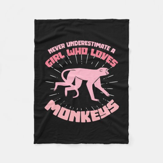 Ein Mädchen, das Affen Liebe Fleecedecke (Vorderseite)