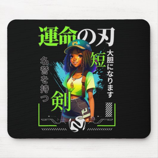 Ein Mädchen, das Anime Black Girl Game Lovers Lieb Mousepad (Vorne)