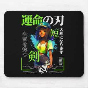 Ein Mädchen, das Anime liebt Schwarze Mädchen, die Mousepad