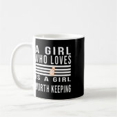 Ein Mädchen, das Badminton Liebe, ist ein Mädchen, Kaffeetasse (Links)