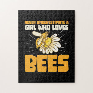 Ein Mädchen, das Bienen Liebe Puzzle
