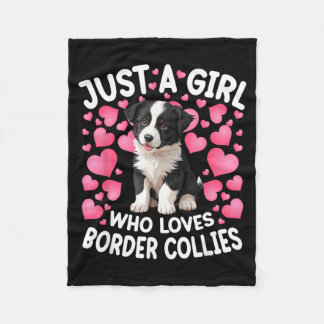 Ein Mädchen, das Border Collie-Frauen Mädchen Welp Fleecedecke