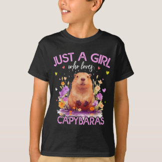 Ein Mädchen, das Capybaras für Frauen liebt girlsp T-Shirt