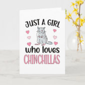 Ein Mädchen, das Chinchillas Mama Chinchilla Eigen Karte (Gelbe Blume)