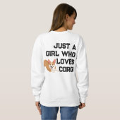 "Ein Mädchen, das Corgis liebt" Festive Sweatshirt (Schwarz voll)