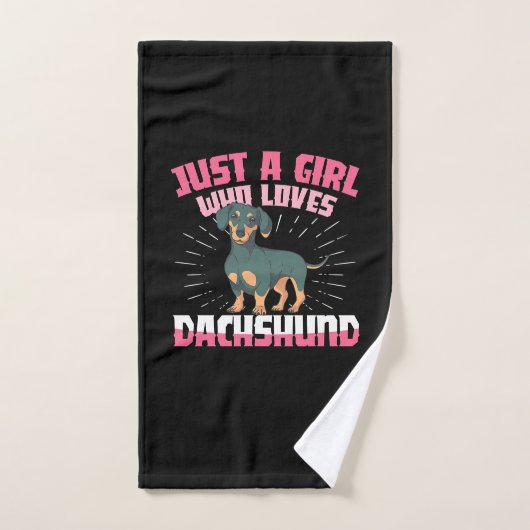 Ein Mädchen, das Dackel Lieben Handtuch (Handtuch)