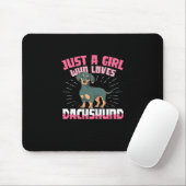 Ein Mädchen, das Dackel Lieben Mousepad (Mit Mouse)