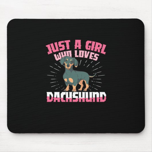 Ein Mädchen, das Dackel Lieben Mousepad (Vorne)