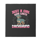 Ein Mädchen, das Dackel Lieben Notizblock (Vorderseite)