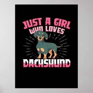 Ein Mädchen, das Dackel Lieben Poster