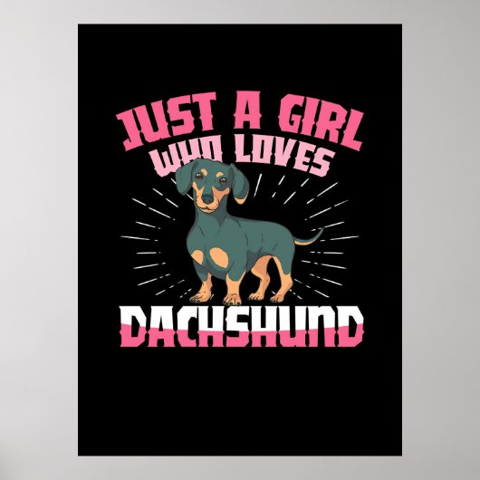 Ein Mädchen, das Dackel Lieben Poster (Vorne)