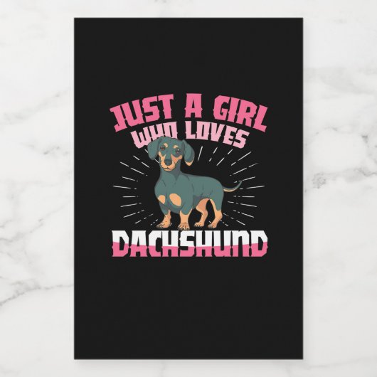 Ein Mädchen, das Dackel Lieben Weinetikett (Einzelnes Label)