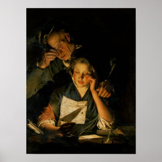 Ein Mädchen, das einen Brief liest Poster (Vorne)