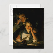 Ein Mädchen, das einen Brief liest Postkarte (Vorne/Hinten)