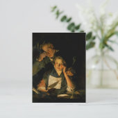 Ein Mädchen, das einen Brief liest Postkarte (Stehend Vorderseite)