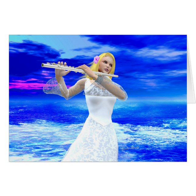 Ein Mädchen, das Flute spielt (Vorderseite (Horizontal))
