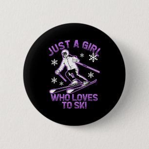 Ein Mädchen, das gerne einen Skiclub für Frauen Sk Button