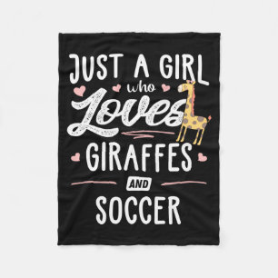 Ein Mädchen, das Giraffen und Fußball liebt, Giraf Fleecedecke