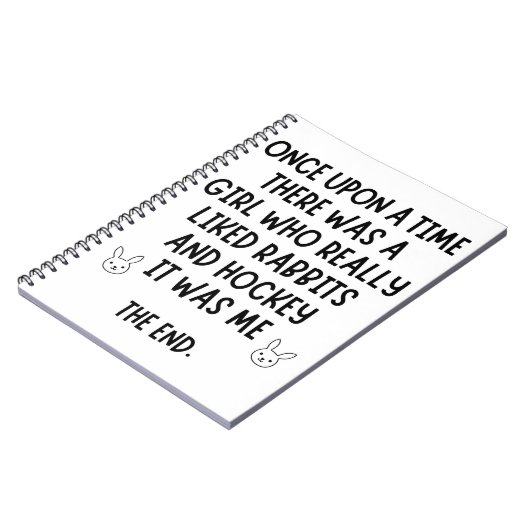 Ein Mädchen, das Hockey und Kaninchen wirklich moc Notizblock (Linke Seite)