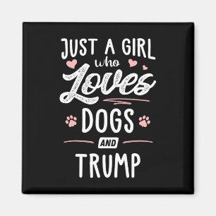 Ein Mädchen, das Hunde Liebe, und Trumps Gabe Love Magnet
